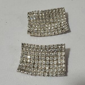 Elegant Silver Rhinestone Shoe Clips